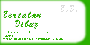 bertalan dibuz business card